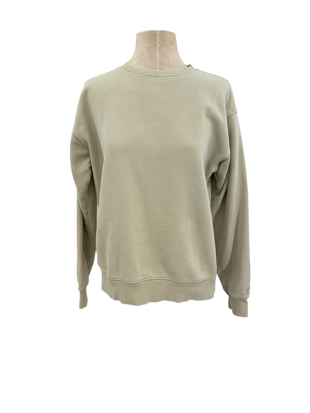 Aritzia Tna CozyAF Fleece Crew Sweatshirt Pullover Sage Green Size Small